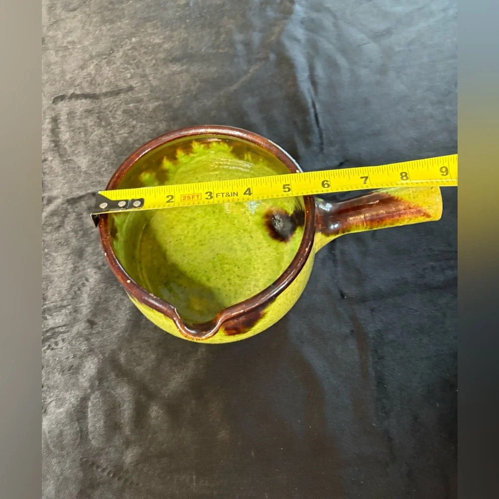 1950s Vallauris Style French Vintage Glazed Ceramic Stone ware Gratin Pot - Picture 7 of 8